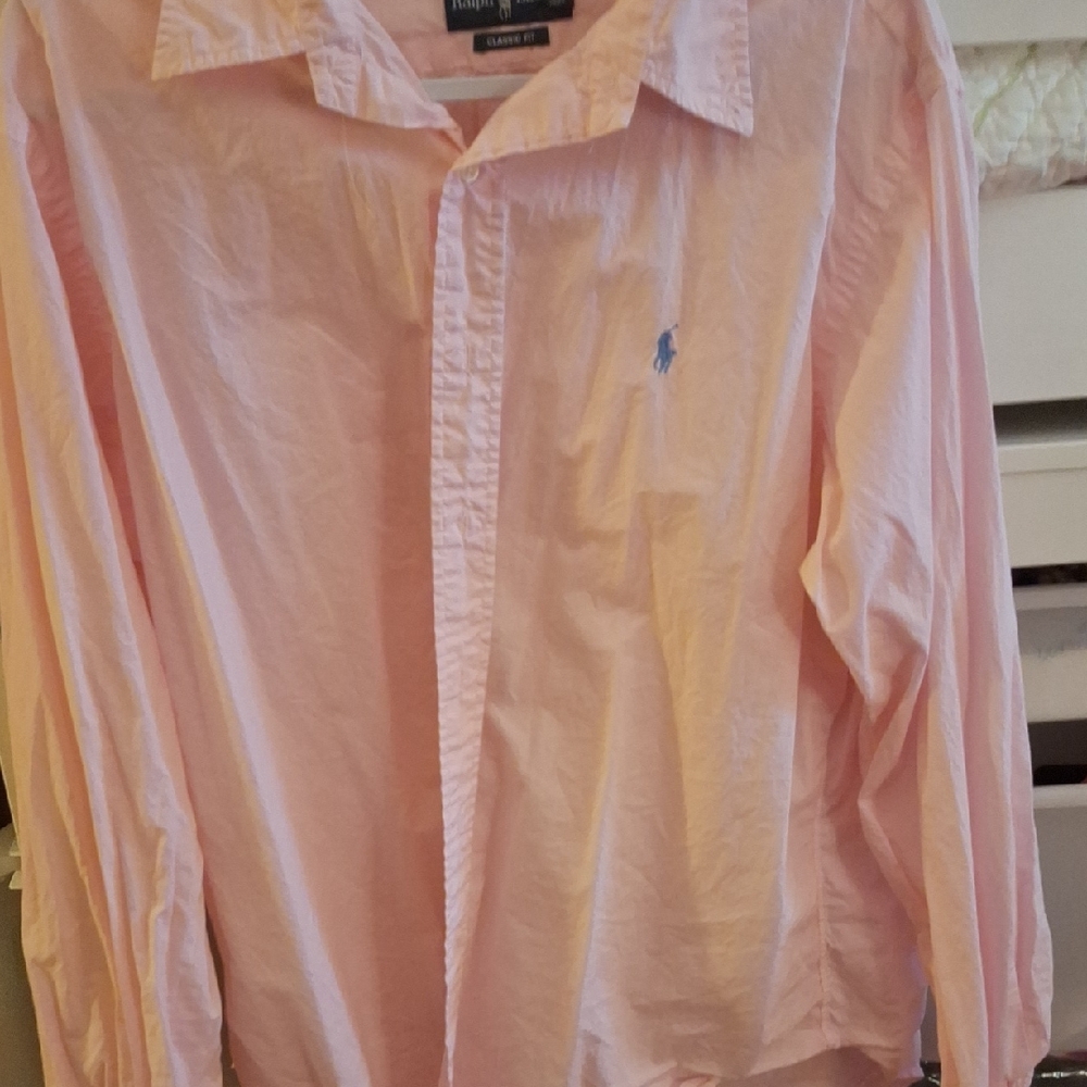 Polo by Ralph Lauren Womens Light Pink Button Down Shirt